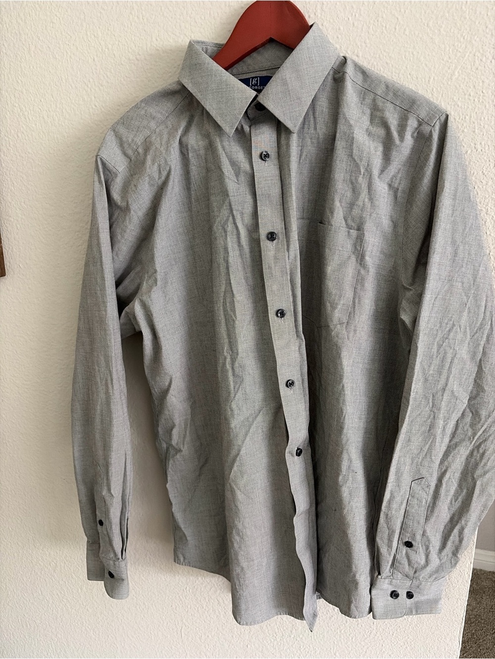 George Light Gray Men's Button-Up Dress Shirt